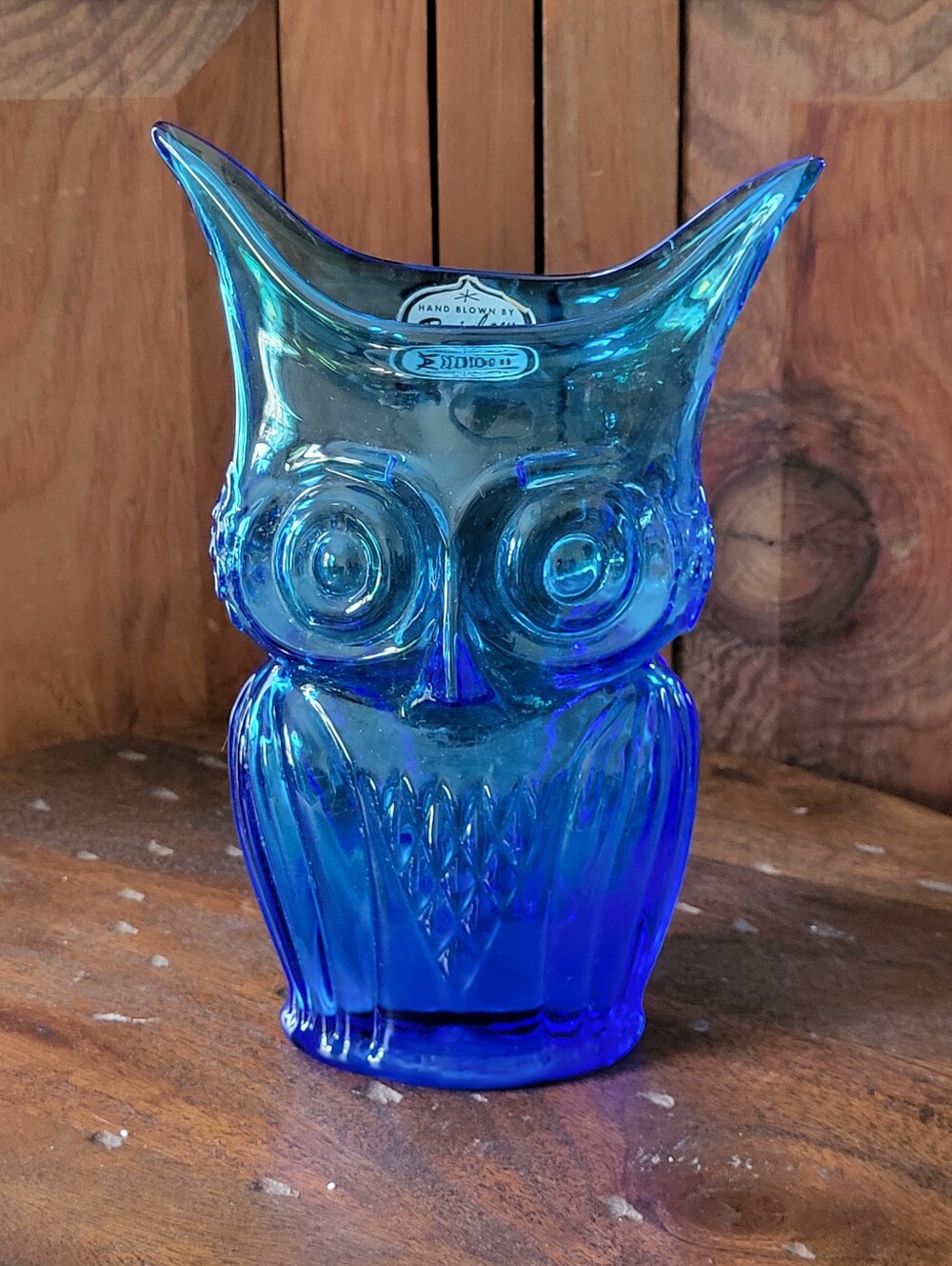 Cobalt Blue Glass Owl Vase - Unbranded - Picture 13 of 14